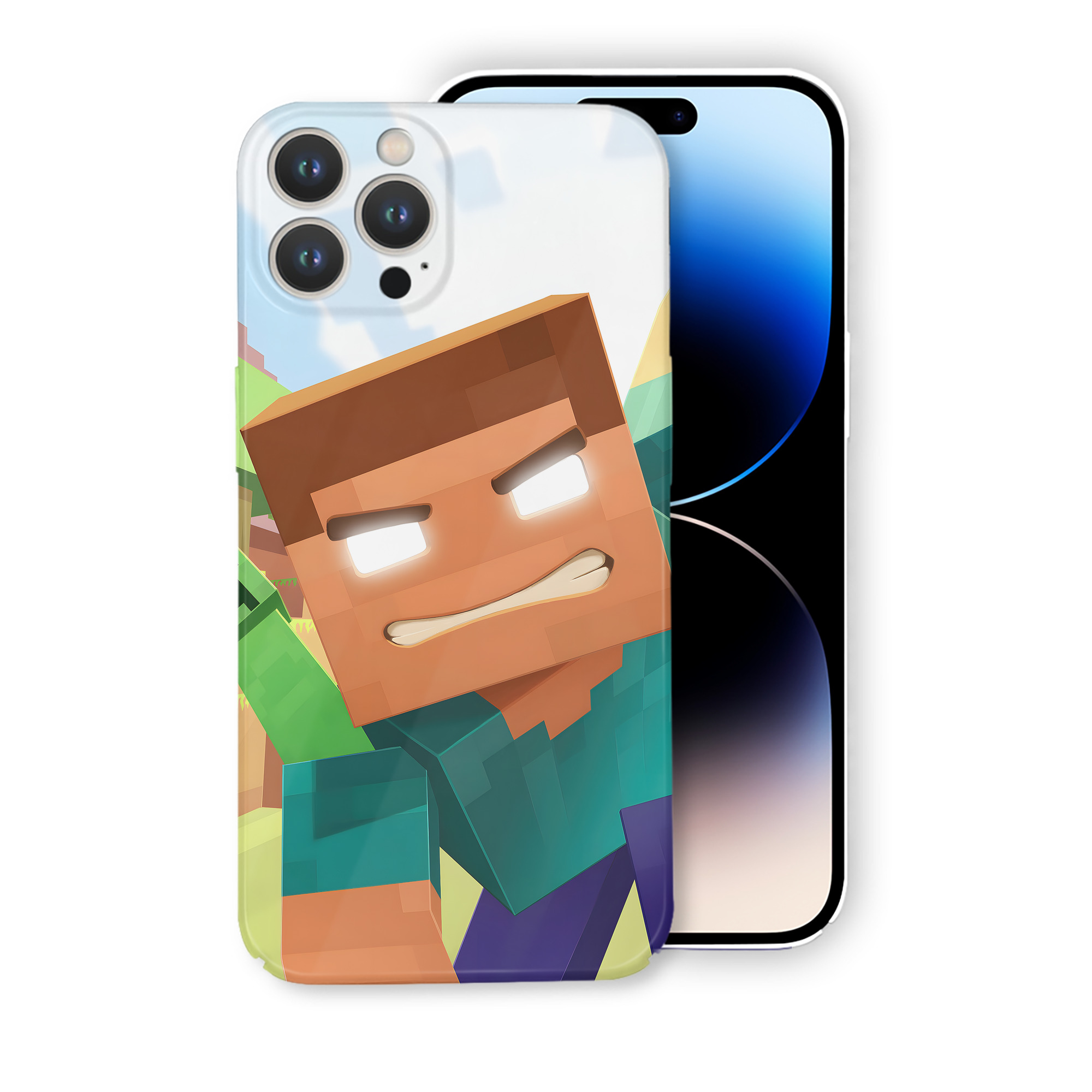 （画像用） マインクラフト ブロックの世界 Minecraft MC Block world 【iPhone 14シリーズ対応】ハードケース